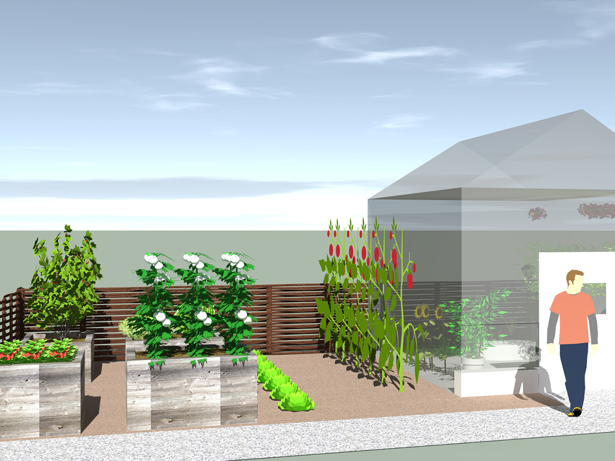 Architecte paysagiste pour entreprises et associations - 3D de jardin partagé