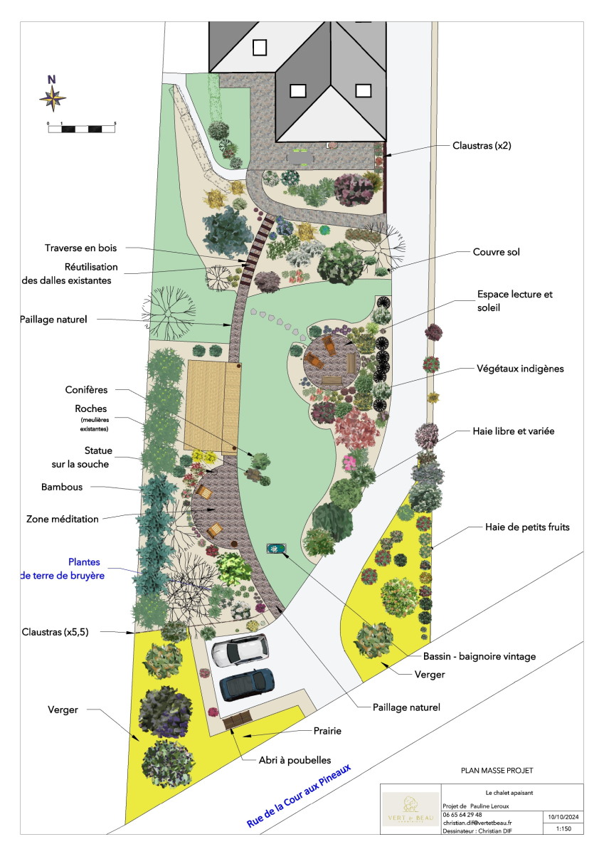 Le chalet apaisant à St-Rémy-l'Honoré - Conception et réalisation- plan masse du projet