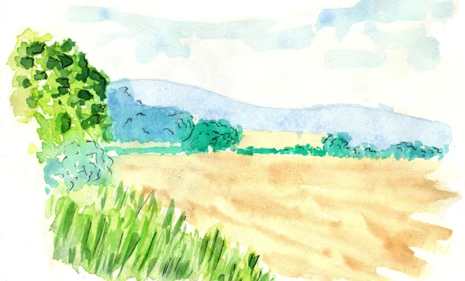 Architecte paysagiste, Rambouillet, Vert et Beau, aquarelle paysage provençal