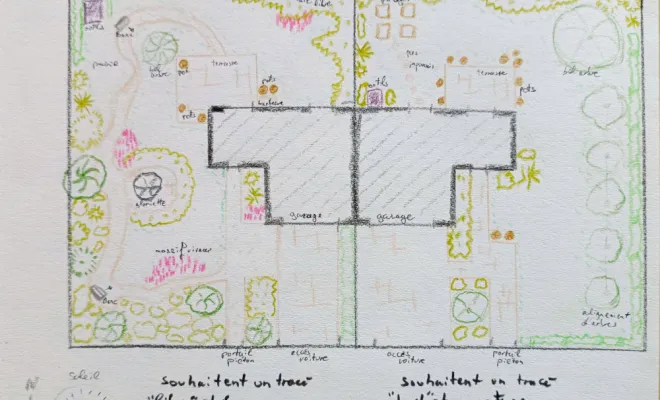 Album d'inspiration - Vert & Beau - architecte paysagiste - esquisse comparative papier