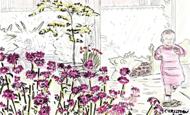 jardin de ville secret -Yvelines - Vert et Beau - petite fille qui court dans le jardin