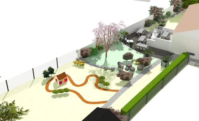 un-lieu-de-vie-exterieur-Yvelines-Conception-Realisation-vue-3d-jardin