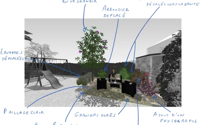 une-cour-intimiste-a-Villemoisson-Conception-vue 3D explications